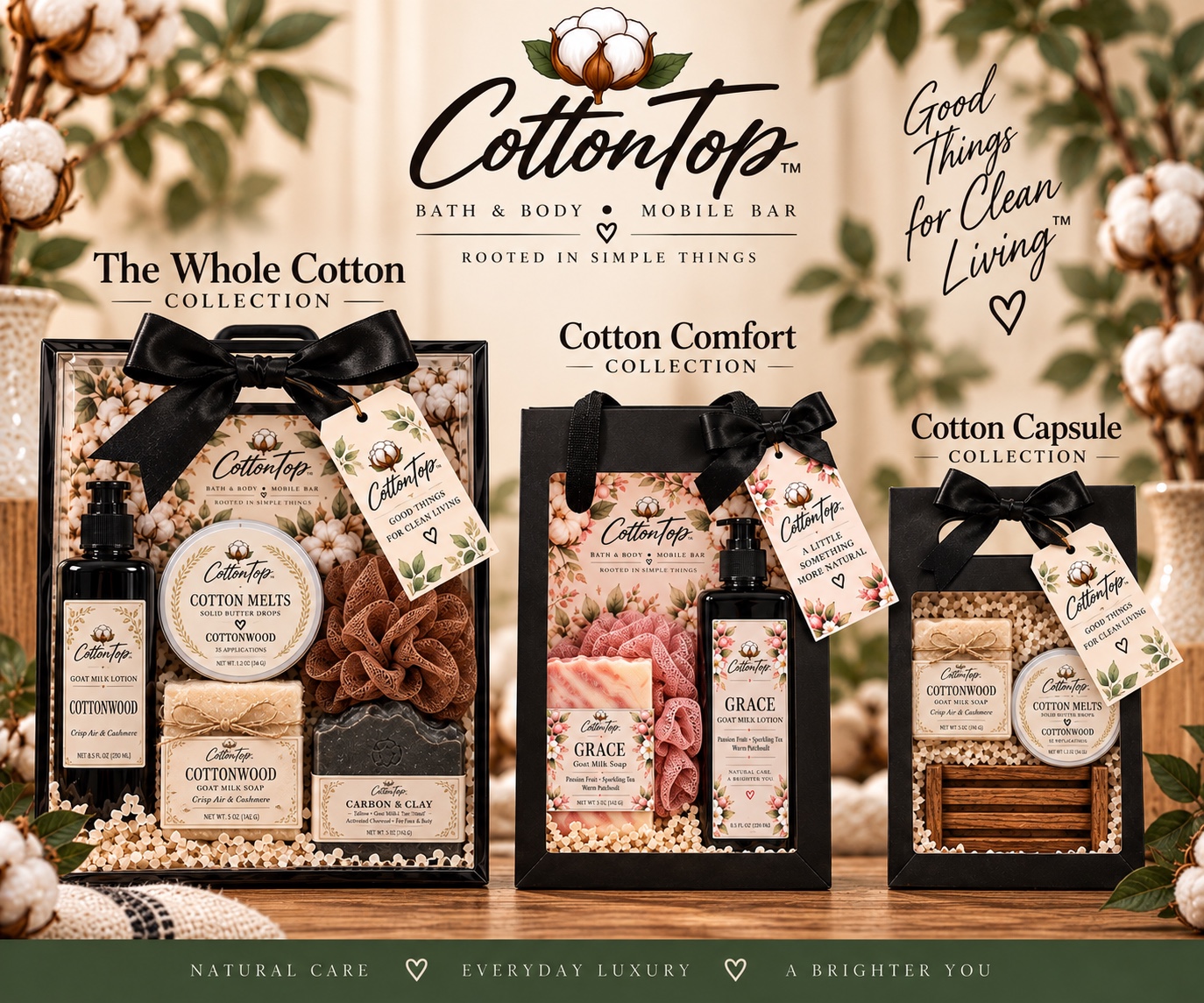 The Whole Cotton, Cotton Comfort and Cotton Capsule gift collections together
