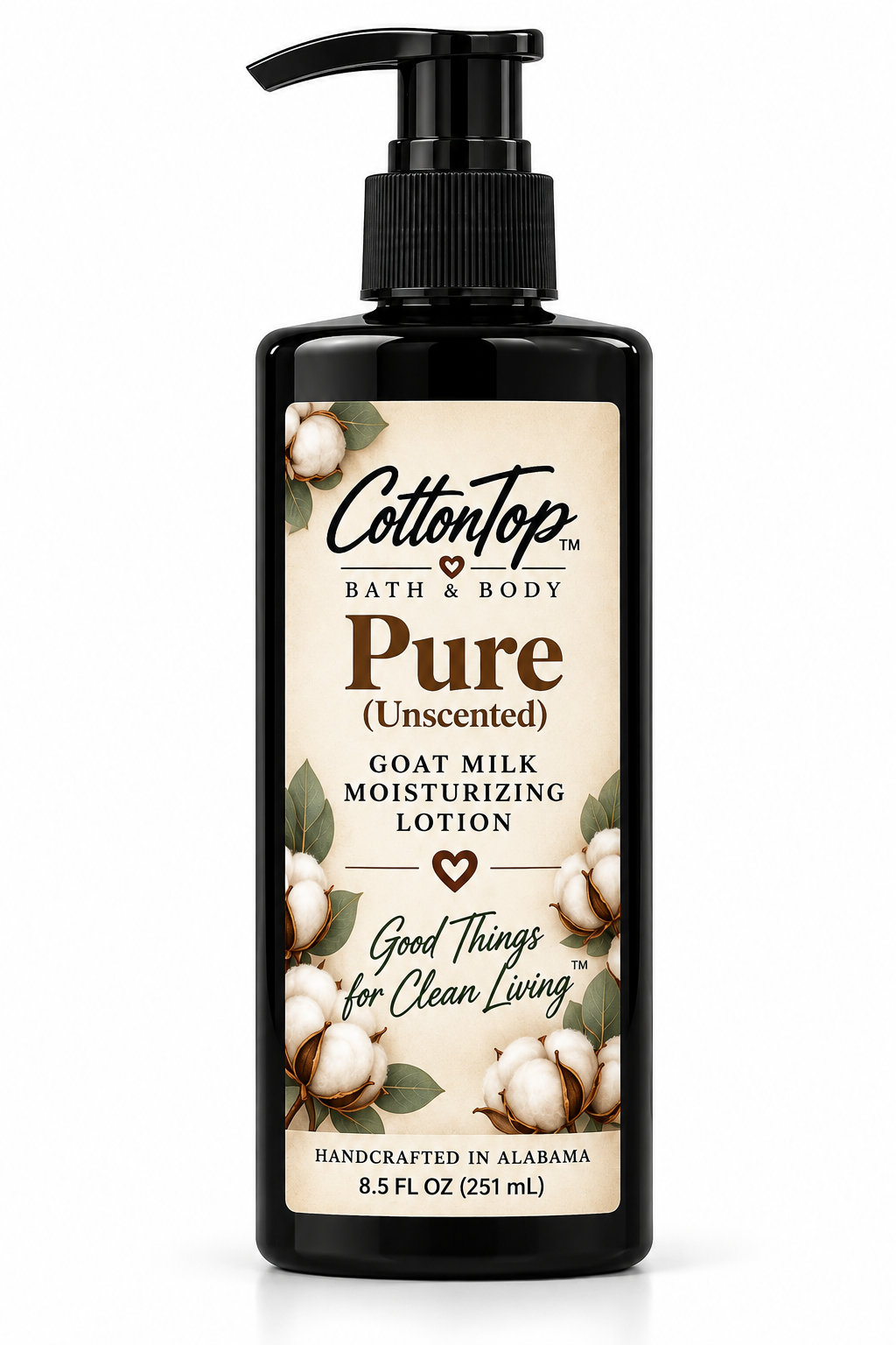 Pure CottonTop goat milk moisturizing lotion
