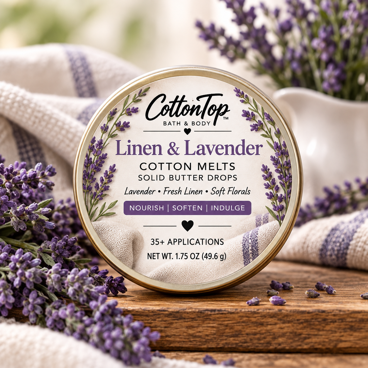 Linen & Lavender CottonTop Cotton Melts tin