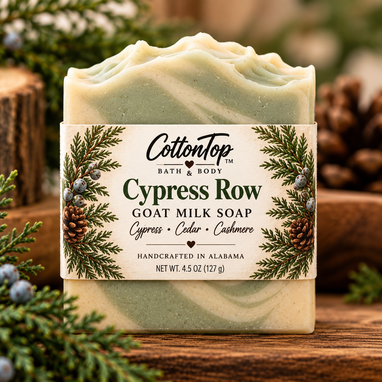 Cypress Row CottonTop goat milk soap