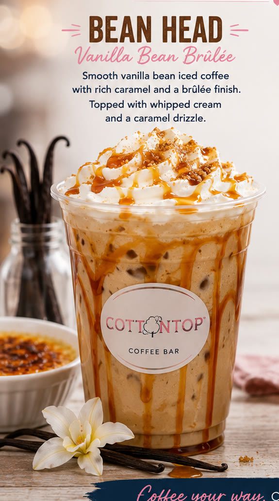 Bean Head — Vanilla Bean Brûlée iced coffee